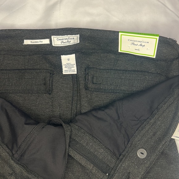 Charter Club Women’s Classic Straight Leg Pants - Heather Onyx Gray - Size 12 - Picture 5 of 14